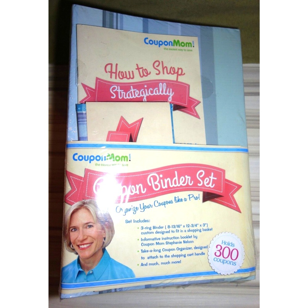 Coupon Mom!  Coupon Binder and EXTRAS Holds 300 Coupons Set NIP - Blue Stripe